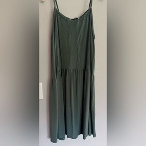 Loft Summer Sun Dress Muted Green Sage